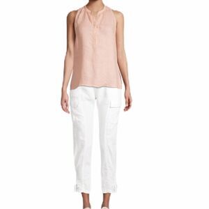 Joie Telutci Oversized Cargo Pants Lace-Up Linen Cargo Crop Pants *New